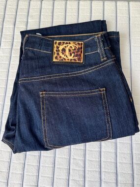 Just Cavalli Dark Wash Straight Leg Jeans Made in Italy Size 32 Women's